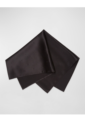 Men's Crystal-Embellished Silk Pocket Square