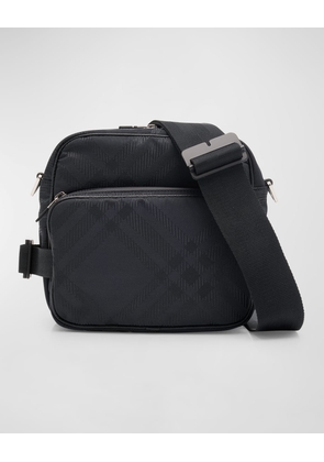 Men's Check Jacquard Crossbody Bag