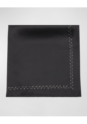 Men's Silk Crystal-Trim Pocket Square