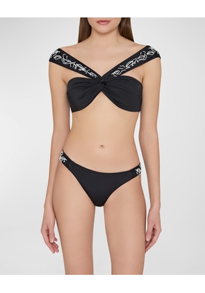 Beaded Applique Bikini Bottoms