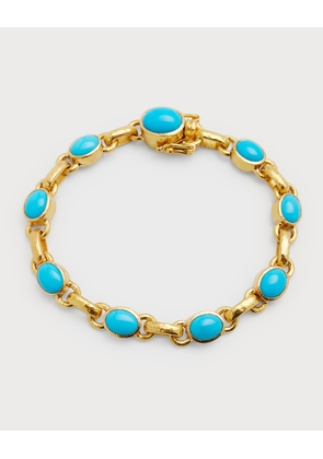 19k Sleeping Beauty Turquoise-Link Bracelet