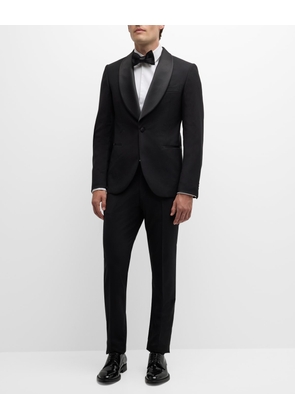 Men's Wool Satin-Lapel Suit