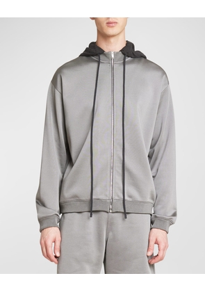 Men's Zip-Front Drawstring Hoodie