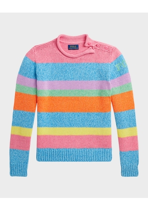 Girl's Multicolor Striped Sweater, Size S-XL