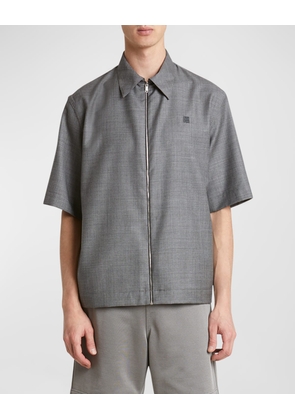 Men's 4G Zip-Front Wool Shirt