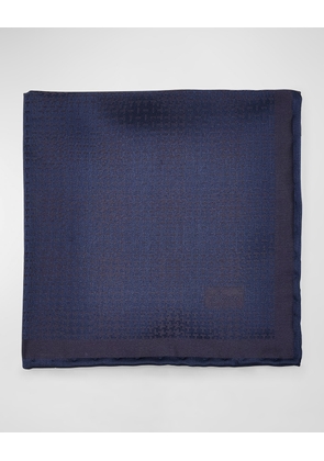 Men's Check Silk Pocket Square