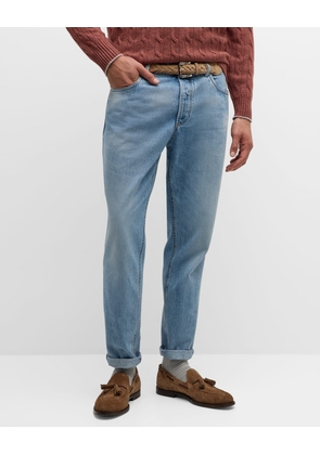 Men's Slim Light-Wash Denim Jeans