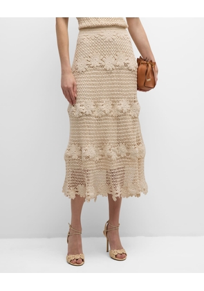 Presley Floral Crochet Midi Skirt