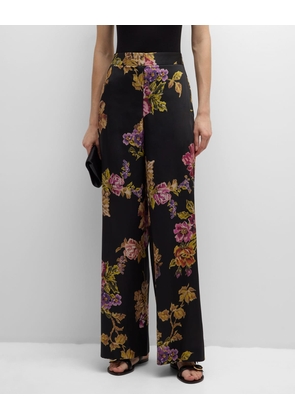 Isaiah Floral-Print Straight-Leg Pants