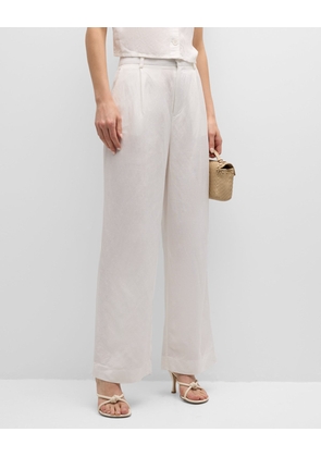 Linen Straight-Leg Trousers