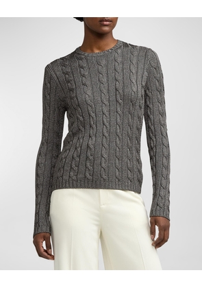 Cashmere High-Shine Cable-Knit Sweater