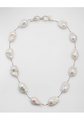 White Baroque Pearl Necklace with Sterling Silver