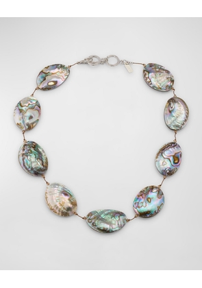 Large Abalone Shell Necklace with Sterling Silver