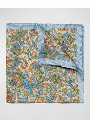 Men's Silk Multicolor Floral Pocket Square