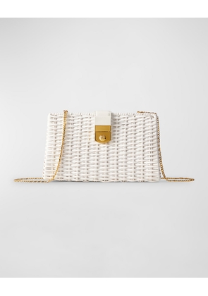 The Crest Lock Basket Clutch Bag