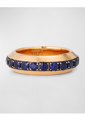 Grant 18K Rose Gold and Blue Sapphire Angled Band Ring