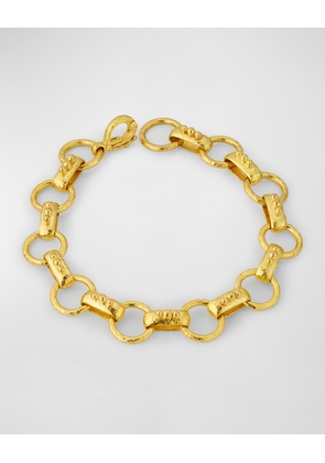 19K Yellow Gold Torcello Link Bracelet with Circle Clasp