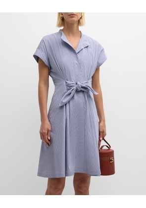 Rocky Striped Tie-Waist Cotton Shirtdress