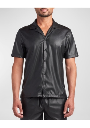 Men's Bond Faux-Leather Camp Shirt