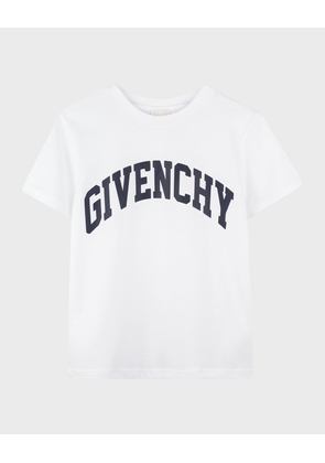 Boy's Curved Logo-Print T-Shirt, Size 4-6