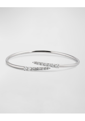 White Gold Diamond Bypass Bracelet, 1.05-1.17tcw