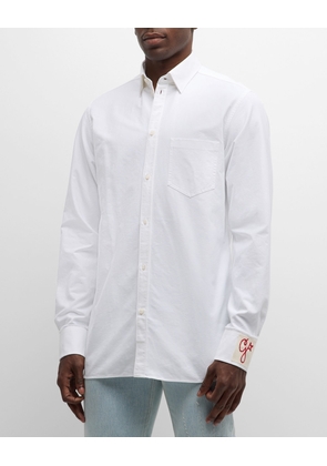 Men's Compact Oxford Logo Sport Shirt