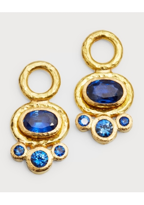 19k Blue Sapphire Earring Pendants