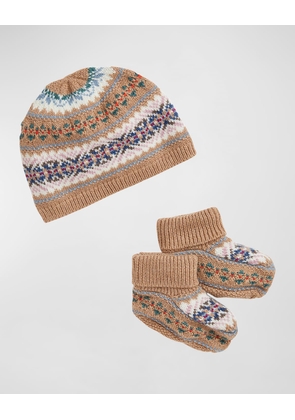 Kid's Hat and Booties Set, Size Newborn-9M