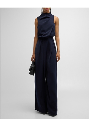 Floella Draped Mock-Neck Jumpsuit