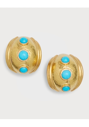 Sleeping Beauty Small Turquoise Puff Earrings