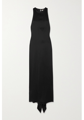 SAINT LAURENT - Draped Satin-crepe Maxi Dress - Black - FR36,FR38,FR40