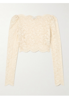 Rabanne - Scalloped Cropped Lace Top - White - FR34,FR36,FR38,FR40,FR42,FR44