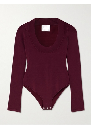 Galvan - Sasha Knitted Bodysuit - Burgundy - x small,small,medium,large