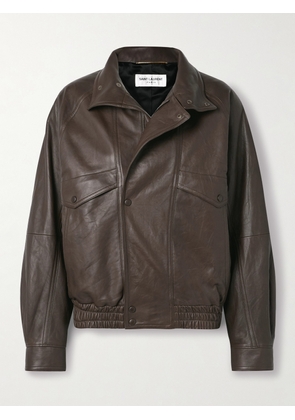 SAINT LAURENT - Leather Jacket - Brown - FR36,FR40
