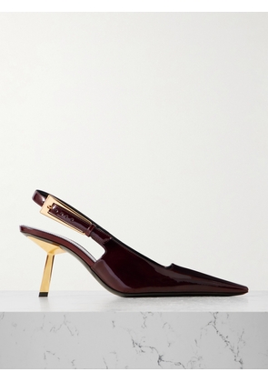 SAINT LAURENT - Lee Patent-leather Slingback Pumps - Brown - EU 36,EU 36.5,EU 37,EU 37.5,EU 38,EU 38.5,EU 39,EU 39.5,EU 40,EU 40.5,EU 41