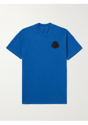 Moncler - Logo-Appliquéd Cotton-Jersey T-Shirt - Men - Blue - XS