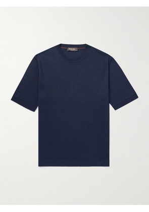 Loro Piana - Silk and Linen-Blend T-Shirt - Men - Blue - IT 46