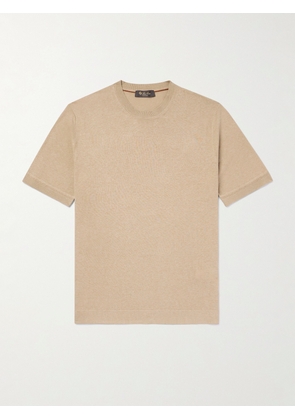 Loro Piana - Silk and Linen-Blend T-Shirt - Men - Neutrals - IT 46