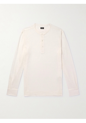 Zegna - Henley Oasi Linen Henley T-Shirt - Men - Neutrals - IT 48