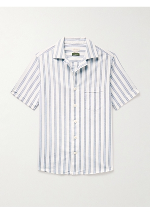 Incotex - Glanshirt Camp-Collar Striped Cotton Oxford Shirt - Men - Blue - EU 37