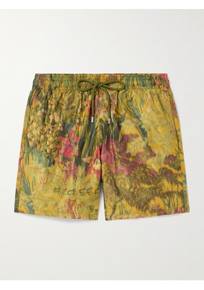 Vilebrequin - Maison BUCOL Moopea Straight-Leg Mid-Length Embroidered Printed Recycled Swim Shorts - Men - Green - S