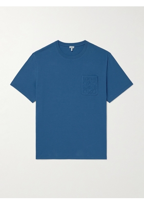 LOEWE - Logo-Embroidered Cotton-Jersey T-Shirt - Men - Blue - XS