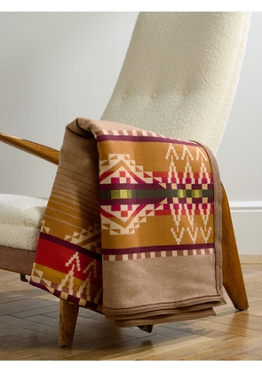 Pendleton - Beacon Rock Virgin Wool and Cotton-Blend Jacquard Blanket - Men - Brown