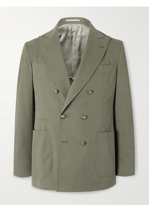 Brunello Cucinelli - Double-Breasted Cotton-Blend Suit Jacket - Men - Green - IT 48