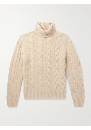 Loro Piana - Napier Cable-Knit Cashmere Rollneck Sweater - Men - Neutrals - IT 46