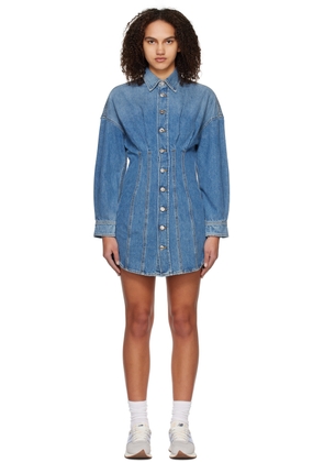 Grlfrnd Blue Grace Corset Shirt Denim Minidress