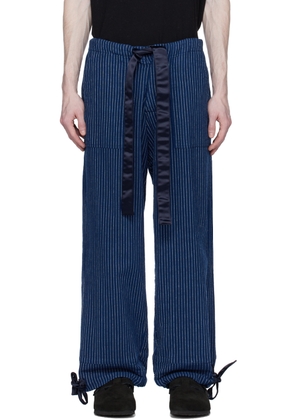 Greg Lauren Navy Pinstripe Trousers