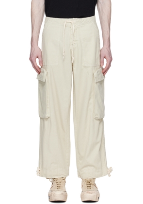 Greg Lauren Green Wide-Leg Cargo Pants