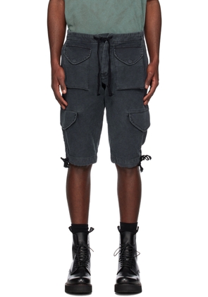 Greg Lauren Black Army Jacket Shorts