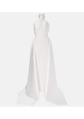 Solace London Rumi twill and crÃªpe gown